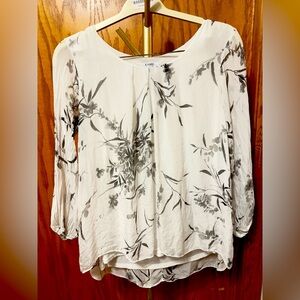 Rosemarine Made In Italy 100% Silk Floral Balloon Hem Blouse Top Small